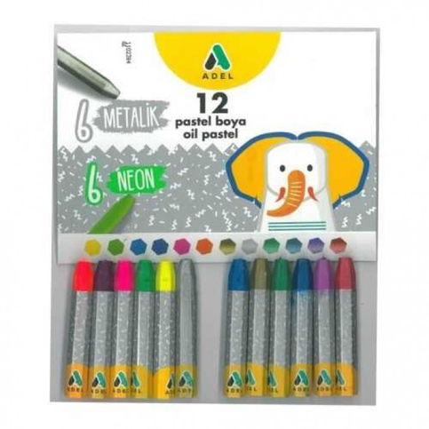 Faber-Castell Pastel Boya Metalik+Fosforlu 12 Renk (2280000001) - 1