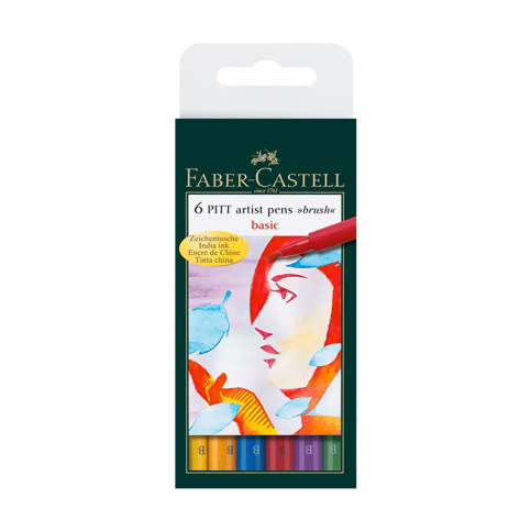 Faber-Castell Pitt Çizim Kalemi Ana Renkler 6Lı (167103) - 1