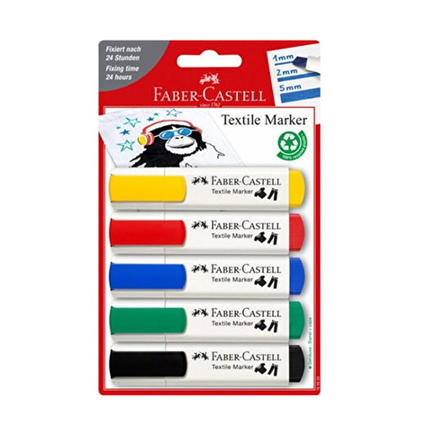 Faber-Castell Tekstil Kalemi Klasik 5 Renk Blister (5040159520) - 1