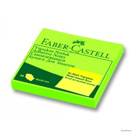 Faber-Castell Yapışkanlı Not Kağıdı 75X75 Fosforlu Yeşil (565433) - 1