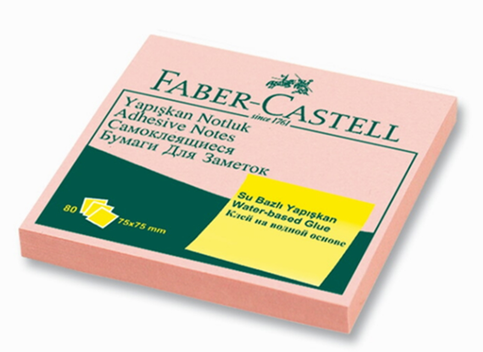 Faber-Castell Yapışkanlı Not Kağıdı 75X75 Harmony Pastel Pembe (5089585402) - 1