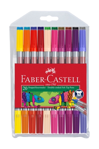 Faber-Castell Çift Uçlu Keçeli Kalem 20 Renk (151119) - 1