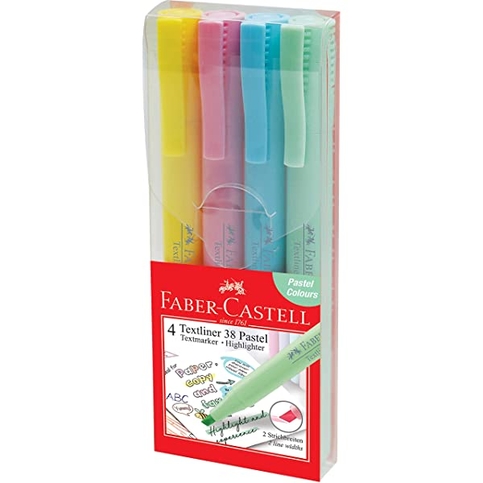 Faber-Castell Fosforlu Kalem 38 Pastel 4 Renk (158116) - 1