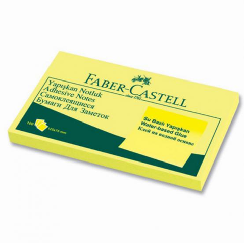 Faber-Castell Yapışkanlı Not Kağıdı 125X75 Sarı (565501) - 1