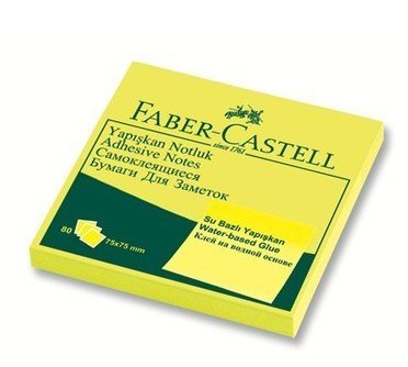 Faber-Castell Yapışkanlı Not Kağıdı 75X75 Fosforlu Sarı (565434) - 1