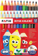 Fatih 33012 Kuru Boya Yarım Boy 12 Renk Karton Kutu - FATİH