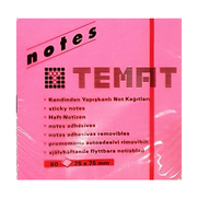 Temat 10612 Yapışkanlı Not Kağıdı 75X75 80 Yaprak Fosforlu Pembe - TEMAT