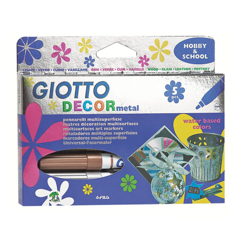 Giotto 452900 Çok Amaçlı Paint Markör 4.0Mm Metalik 5 Renk - 1