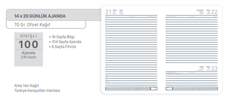 Gıpta 100-Eck Eko Günlük Ajanda 14X20 Cilt Bezi - 3