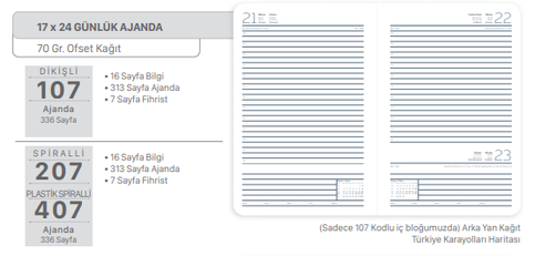 Gıpta 407-Sek Eko Spiralli Günlük Ajanda 17X24 - 3