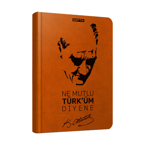 Gıpta Atatürk Deri Kapak Defter 13X21 Çizgili 120 Yaprak (2599) - 1