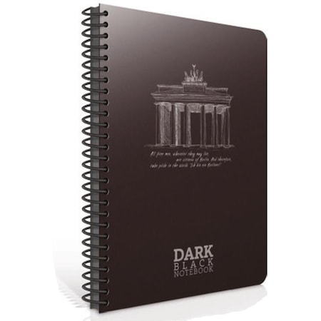 Gıpta Dark Sert Kapak Siyah Defter 19X26 Düz 80 Yaprak (6711) - 1