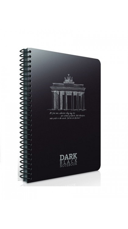 GIPTA DARK SPİRALLİ SİYAH DEFTER 17x24 DÜZ 50 YAPRAK (2673)