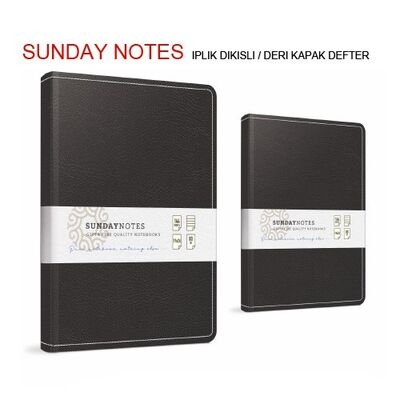 Gıpta Sunday Notes Deri Kapak Defter 17X24 Kareli 140 Yaprak (5043) - 1