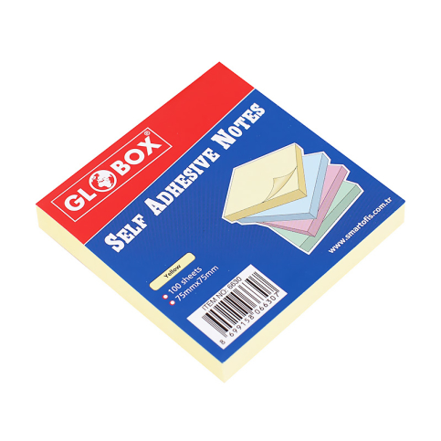 Globox 6630 Yapışkanlı Not Kağıdı 75X75 100 Yaprak Sarı - 1