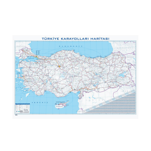 Gürbüz 22074 Türkiye Karayolları Haritası 70X100Cm - 1