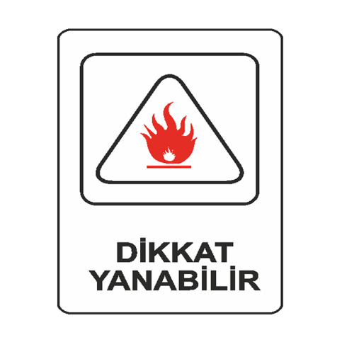 Ekstrafix 203 Yönlendirme Levhası 16X24 Dikkat Yanabilir (Yul-313) - 1