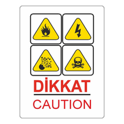 Ekstrafix 204 Yönlendirme Levhası 25X35 Dikkat (Yul-420) - EKSTRAFİX