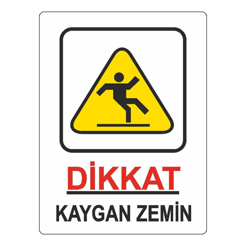 Ekstrafix 204 Yönlendirme Levhası 25X35 Dikkat Kaygan Zemin (Yul-425) - 1