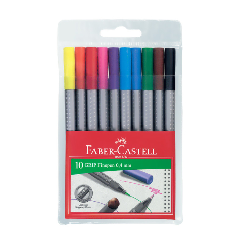 Faber-Castell Grip Finepen 0.4Mm Keçe Uç 10 Renk Karton Kutu (151610) - 1