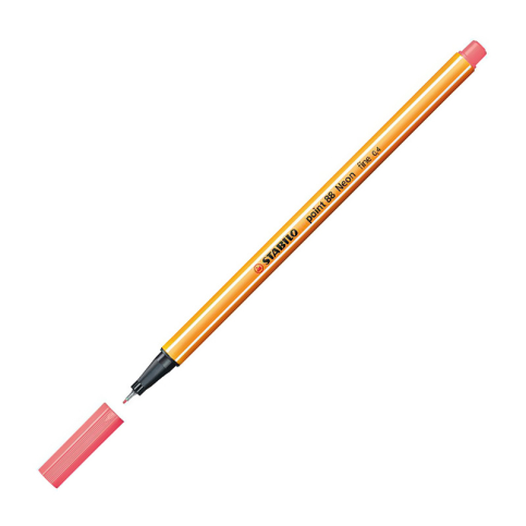 Stabilo 88 Point Fineliner Keçe Uçlu Kalem 0.4Mm 040 Floresan Kırmızı - 1