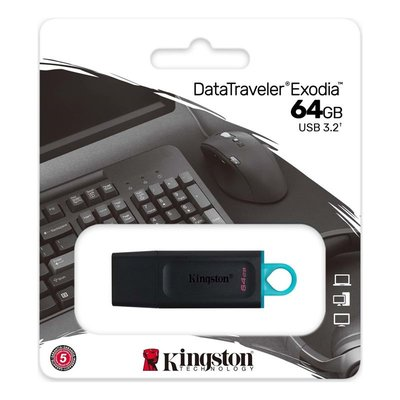 Kingston Dtx64Gb Data Traveler Exodia Flash Bellek 64Gb Usb 3.2 Siyah - 1