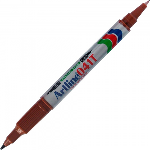 Artline Ek-041T Çift Uçlu Permanent Markör Kahve - 1