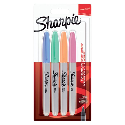 Sharpie Fine Permanent Markör Pastel 4 Renk (2065402) - 1