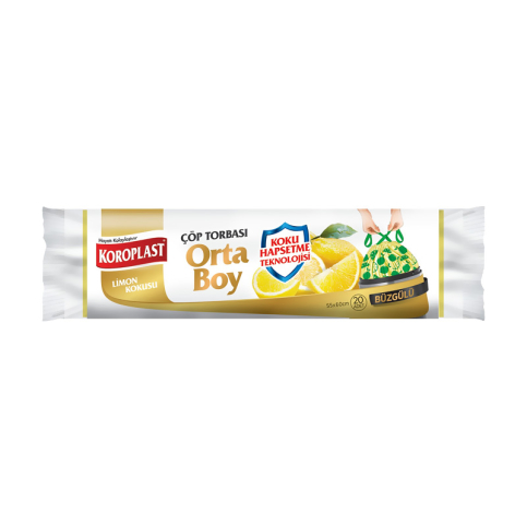 Koroplast Büzgülü Limonlu-Lavantalı Orta Boy Çöp Torbası 55X60 - 1