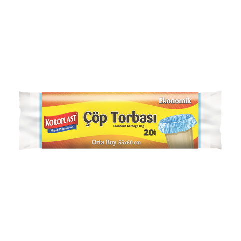 Koroplast Eko Orta Boy Çöp Torbası 55X60Cm Mavi - 1