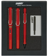 Lamy 3K Safari Dolma Kalem+Roller Kalem+Versatil Kalem Seti Kırmızı - Lamy