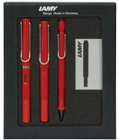 Lamy 3K Safari Dolma Kalem+Roller Kalem+Versatil Kalem Seti Kırmızı - 1