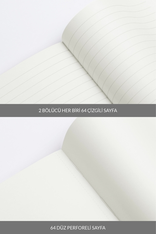 Laton Kolme A5 Not Ve Tasarım Defteri Kumaş Sert Kapak Defter 14X21Cm 192 Yaprak Mavi - 3