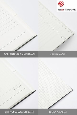 Laton Koppi B5 Tarihsiz Planlayıcı Toplantı Organizatörü Termo Deri Yumuşak Kapak Defter 18X23Cm 128 Yaprak Koyu Gri - 5