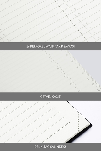 Laton Unelma A5 Tarihsiz Planlayıcı Premium Kumaş Sert Kapak Defter 14X21Cm 160 Yaprak Gri - 6