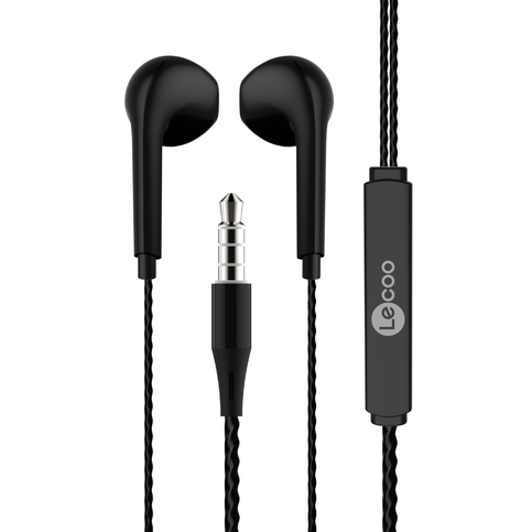 Lecoo Eh104B Kablolu Kulak İçi Mikforonlu Kulaklık 3.5Mm Jack Siyah - 1
