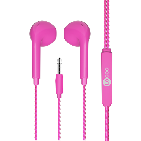 Lecoo Eh104Pr Kablolu Kulak İçi Mikforonlu Kulaklık 3.5Mm Jack Pembe - 1