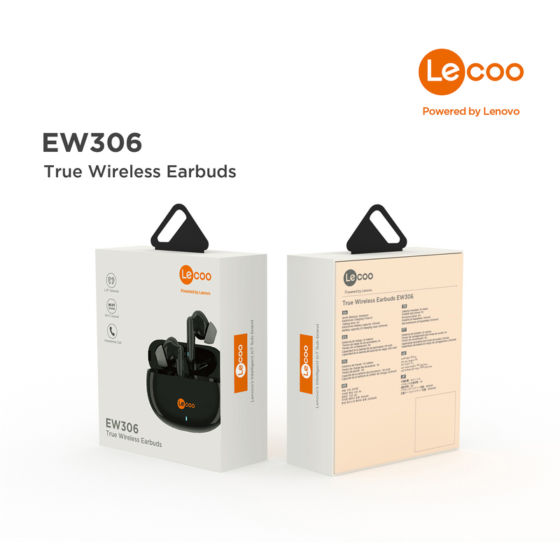 LECOO EW306SYH KABLOSUZ TWS BLUETOOTH KULAK İÇİ MİKROFONLU KULAKLIK SİYAH #5