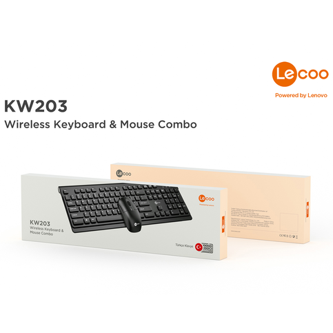 Lecoo Kw203 Kablosuz Klavye Mouse Siyah - 3