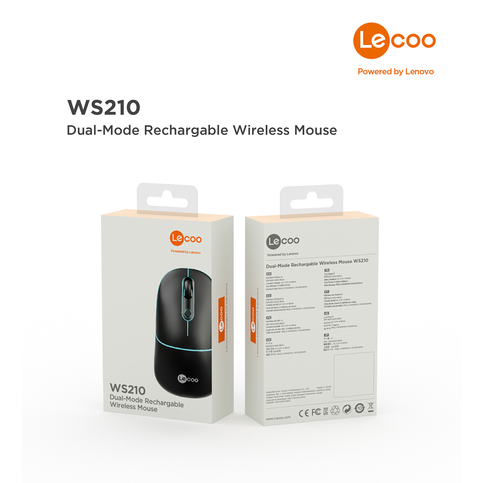 Lecoo Ws210 Bluetooth & 2.4G Wifi Wireless Charging Mouse Siyah (Şarjlı ) - 7