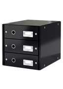 Leitz 6048 Wow C&S 3 Çekmeceli Evrak Rafı Metalik Siyah - LEİTZ