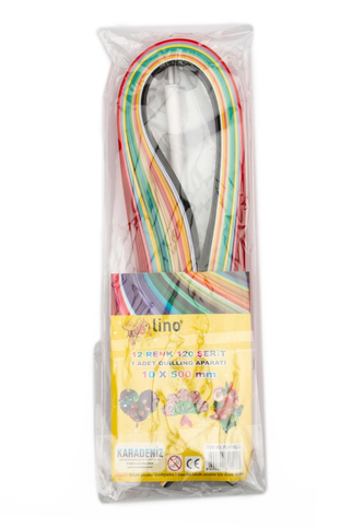Lino Pd-010 Quilling Kağıdı 10Mm 72 Şerit 12 Renk - 1
