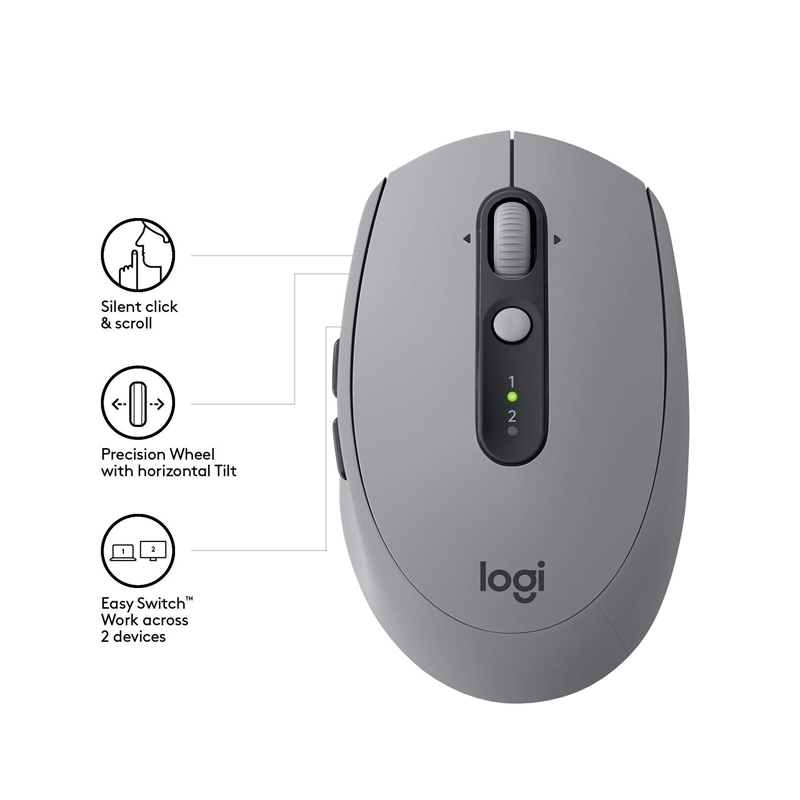 LOGİTECH M590 MULTİ-DEVİCE SİLİNEBİLİR KABLOSUZ MOUSE GRİ (910-005198)