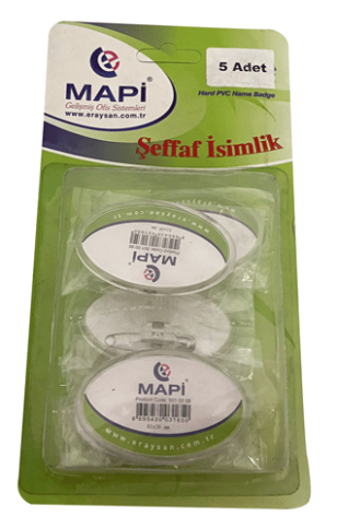 Mapi Oval İsimlik 61X36Mm Şeffaf 5Li (5010156) - 1