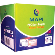 Mapi Oval Şeritli Kart Poşeti Siyah 100Lü (9101005) - 2