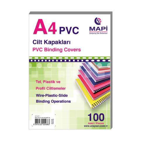 Mapi Pvc Cilt Kapağı A4 160Mic Gri 100Lü - 1