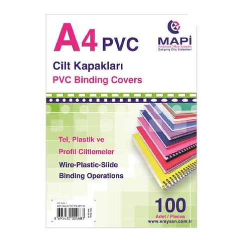 Mapi Pvc Cilt Kapağı A4 350Mic Siyah-Beyaz 100Lü (204 02 61) - 1