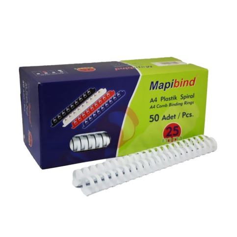 Mapibind Plastik Spiral 25Mm Beyaz 50Li - 1