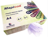 Mapicoil Helezon Plastik Spiral 4/1 18Mm Şeffaf 100Lü - MAPİCOİL