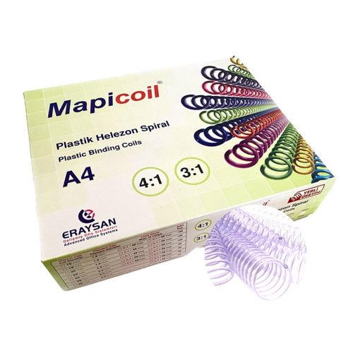 Mapicoil Helezon Plastik Spiral 4/1 20Mm Şeffaf 100Lü - 1